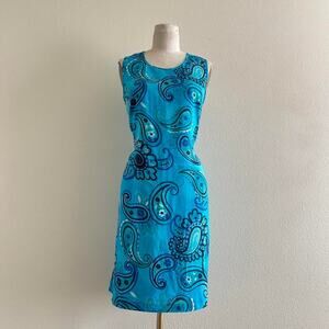 vintage Dressing Clio loud blue paisley print sleeveless maxi dress